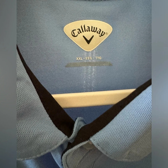 Callaway Polo Golf Shirt Short Sleeve Light Blue w/ Tee's Size XXL - Picture 3 of 7